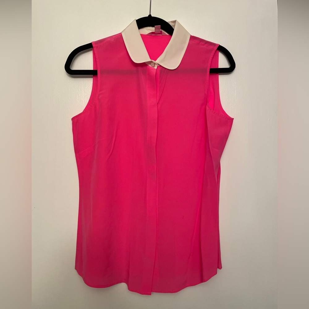 Silk Lilly Pulitzer Hot Pink Sleeveless Blouse